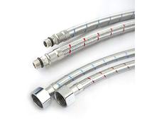 2 x M12 (12mm) x1/2 BSP (600mm) Flexi Tap Connectors | DIY Replacement Kitchen Sink/Bathroom Basin Monobloc Mixer Flexible Pipes Tail