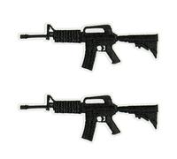 2 x M4 Carbine Rifle Patch - 12cm x 2.8cm Embroidered Iron-On Tactical AR-15 Style Military Gun Badge for Jackets, Vests, Backpacks, Range Bags & Collectors - M4 Rifle Patch Set