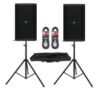 2 x Mackie Thump215 With Stands & Cables