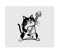 2 x 'Mad Cat Playing Electric Guitar' Microfibre Lens/Glasses Cleaning Cloths (LC00028924)