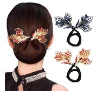 2 x Magic Hair Bun Maker Clip, Donuts Chignon, Red and Blue French Twist Bun Clip, Elegant Hair Accessories Women, Suitable for Medium to Long Hair