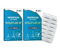 2 X Magnesium Glycinate 4 in 1 Complex with Vitamin B6 + D3 + Zinc 28 Capsules | Magnesium Supplement with Bisglycinate + Malate + Oxide + Citrate (2 Packs)