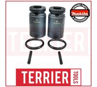 2 x Makita 134833-2 1/2" 21mm Scaffolders Impact Socket 52mm Long Retaining Pin