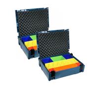 2 x Makita MAKPAC 1 Organiser Coloured Container Stackable Tool Case Toolbox