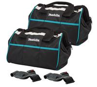 2 X Makita Tradesmans Holdall Tool Bag 15" 36Cm Blue Black Pockets + Strap
