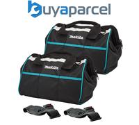 2 x Makita Tradesmans Holdall Tool Bag 15" 36cm Blue Black Pockets + Strap