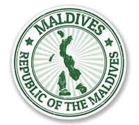 2 x Maldives Travel Luggage Sticker Car Bike Bike Laptop Decal Gift Cool #4137 (10cm x 10cm)