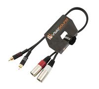 2 x Male XLR to 2 x RCA Gold Phono Plug Twin Lead/Audio Signal Patch Cable 0.5m