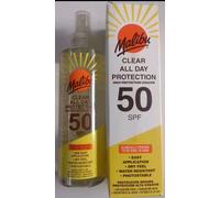 2 X Malibu Clear Protection Spray SPF50 250ml Sunscreen Pump All Day - 2pcs -