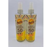 2 X Malibu Kids High Protection Water Resistant SPF 50 SunScreen Clear 250ml