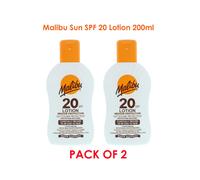 2 X Malibu Sun SPF 20 Lotion, Medium Protection Sun Cream Water Resistant 200ml