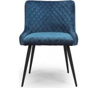 2 x Malmo Blue Fabric Dining Chair