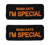 2 X Mama Says I'm Special Patch - Embroidered Iron-On Funny Patch (10 x 4cm) for Jackets, Vests & Backpacks