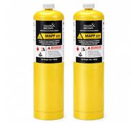 2 x MAPP Gas Pro Plus Disposable Torch Canister Cartridge | 20% Hotter Than Propane, for Plumbers, Soldering Use, Gas Included, Blow Torch Compatible