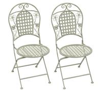 2 X Maribelle Folding Round Outdoor Garden Patio Chair White Floral Furniture