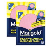 2 x Marigold Squeaky Clean Flexi Microfibre Cloth - Soft, Flexible & Absorbent with Special Coating for Streak-Free Shine