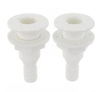 2 X Marine Thru Hull Skin Fitting for Bilge Pump Hose 19mm 3/4 Inch Boat Drainage Outlet ABS Construction for Secure Leak Proof Water Flow