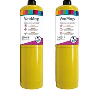 2 x Mark Vitow VMAP VeeMap MAPP Style Gas Cylinder, Yellow, 400g