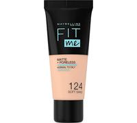 Maybelline Fit Me! Matte+Poreless Mattifying Makeup for Normal to Oily Skin Shade 124 Soft Sand 30 ml