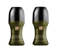2 x Mens Avon Roll On Anti Perspirant Deodorant 50ml (2 x Black Suede Real)