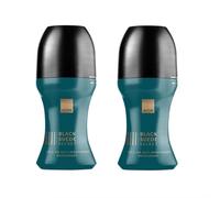 2 x Mens Avon Roll On Anti Perspirant Deodorant 50ml (2 x Black Suede Secret)