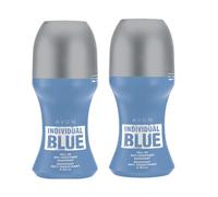 2 x Mens Avon Roll On Anti Perspirant Deodorant 50ml (2 x Individual Blue)
