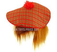 2 x Mens Scottish Scots Tartan Tam Hat & Ginger Hair Wig Stag Night Fancy Dress Hat