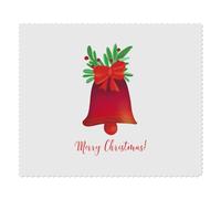 2 x 'Merry Christmas Greeting With Red Bell ' Microfibre Lens/Glasses Cleaning Cloths (LC00030939)