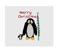 2 x 'Merry Christmas Penguins' Microfibre Lens/Glasses Cleaning Cloths (LC00029454)