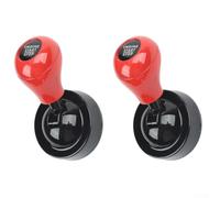 2 x Metal Cover for Engine Start Button, Fit for Round Buttons, Robust Alloy with Paint, Easy to Install with Tape, Car Interior Decoration in 4 Colours (Red)