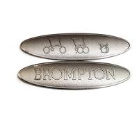 2 x Metallic Embossed Decals for Brompton Metallic Sticker in Space Grey