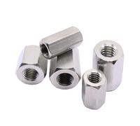 2 X Metric Hexagon 12mm Connector Long Nuts, For Connecting Screwed Rod Bars