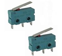 2 x Micro Push Button 3 Pins 250 V 5 A, 2 Positions ON/ON Limit Switch with Lever Arm, Toggle Switch, Touch Sensitive Micro Switch, for Mechanics, Electronic Devices, Automatic Devices
