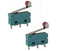 2 x Micro Push Button 3 Pins 250 V 5 A, 2 Positions On/On Limit Switch with Roller Lever Arm, Toggle Switch, Touch Sensitive Micro Switch, for Mechanics, Electronic Devices, Automatic Devices