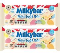 2 x Milky bar Mini Eggs Easter White Chocolate Sharing Bar 100g - For Easter Best gift for Friends & Family To Share and Treat