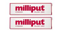 2 x Milliput Standard Yellow-Grey Epoxy Putty Stick, Modelling & Repair Putty, Strong Adhesive Filler for Metal, Wood, Plastic & Ceramics, Sandable, Drillable & Waterproof DIY Repair Compound