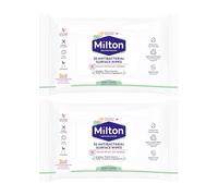 2 x Milton Antibacterial Surface Wipes 30 Wipes Powerful Cleaning Wipes for Kitchen Bathroom Baby Items and Household Surfaces Gentle No Rinse Formula for Everyday Hygiene Cleaning