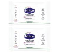 2 x Milton Antibacterial Surface Wipes 60 Pcs - Plant-Based Cleaning Wipes for Baby Products & Home, Suitable for Toys, Phones, Highchairs & Surfaces, Rinse-Free, Bleach-Free Household Cleaning