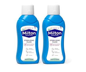 2 x Milton Sterilising Fluid 500ml Baby Bottle Cleaner Cold Water Steriliser Ideal for Breastpumps Surfaces Home Soothers Toys Anti-Germ Efficacy