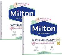 2 x Milton Sterilising Tablets - 56 Tablets for Cleaning Baby Bottles, Breastfeeding Accessories & Equipment - Rinse-Free, Travel-Friendly Household Hygiene Solution for Home or On-The-Go Use