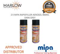 2 X MIPA RAPIDFILLER HIGH BUILD SELF ETCHING PRIMER AEROSOL 400ML - DARK GREY