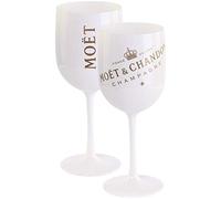 2 x Moët & Chandon Ice Imperial Champagne Acrylic Glass 0.45 L Cup Goblet White/Gold Glasses Set