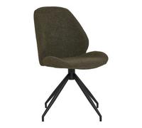 2 x Monte Carlo Green Boucle Fabric Swivel Dining Chair