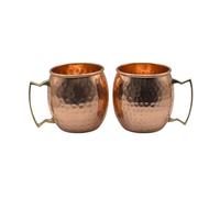 2 x Moscow Mule Copper Mugs 500ml/16.5oz - Perfect for Cocktails, Gin, Beer, Cold Drinks