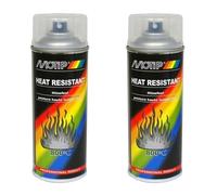 2 x Motip High Temp Heat Resistant Clear Varnish Lacquer Spray Paint 400ml