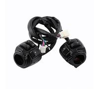 2 x Motorcycle 25mm 1" Handlebar Control Switch, Aluminum Shell Handlebar Switch Set with Wiring Harness, Integrated Signal Horn and Beam Controls for 1" Handlebars (Black)