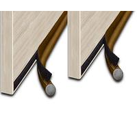 2 x MOXVIO Door Draught Excluder, One-Sided Draft Blocker for Interior Exterior & Front Doors, Adhesive Door Bottom Seal, Weather Stripping Draft Stopper, Cuttable Adjustable Isolation Strip (Brown)