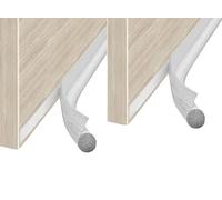 2 x MOXVIO Door Draught Excluder, One-Sided Draft Blocker for Interior Exterior & Front Doors, Adhesive Door Bottom Seal, Weather Stripping Draft Stopper, Cuttable Adjustable Isolation Strip (White)