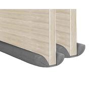 2 x MOXVIO Draft Excluder for Doors, Double Under Door Draught Excluder, 2 Sided Cushion Door Draft Stopper, 70 to 90 cm Cut-to-Size Adjustable Width, Waterproof Snowproof 600D Oxford Fabric (Grey)