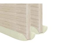 2 x MOXVIO Draft Excluder for Doors, Double Under Door Draught Excluder, 2 Sided Cushion Door Draft Stopper, 70 to 90 cm Cut-to-Size Adjustable Width, Waterproof Snowproof 600D Oxford Fabric (Beige)